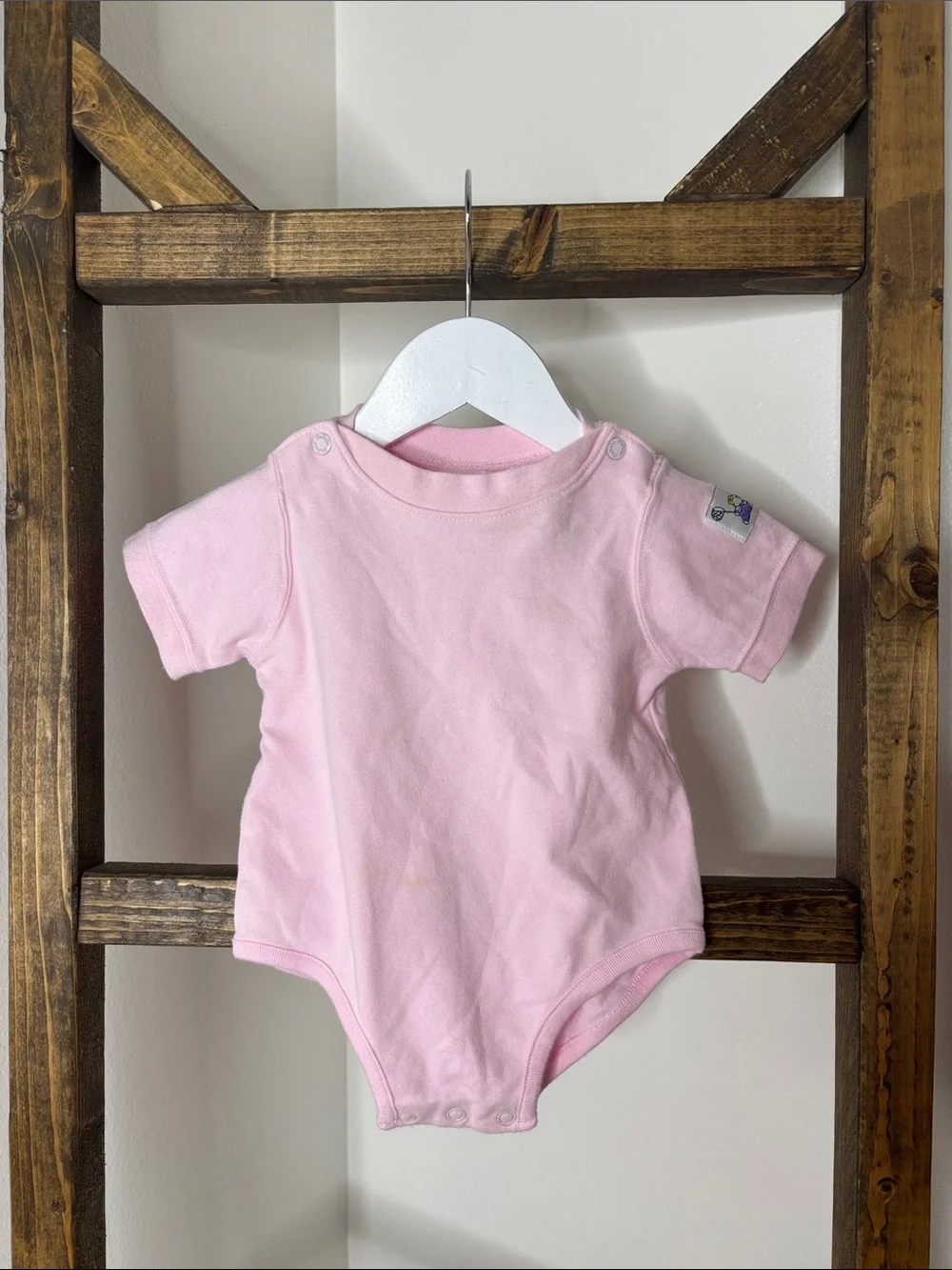 Vintage Mc Baby Classic Pink Short-Sleeve Baby Bodysuit Size 0-3M